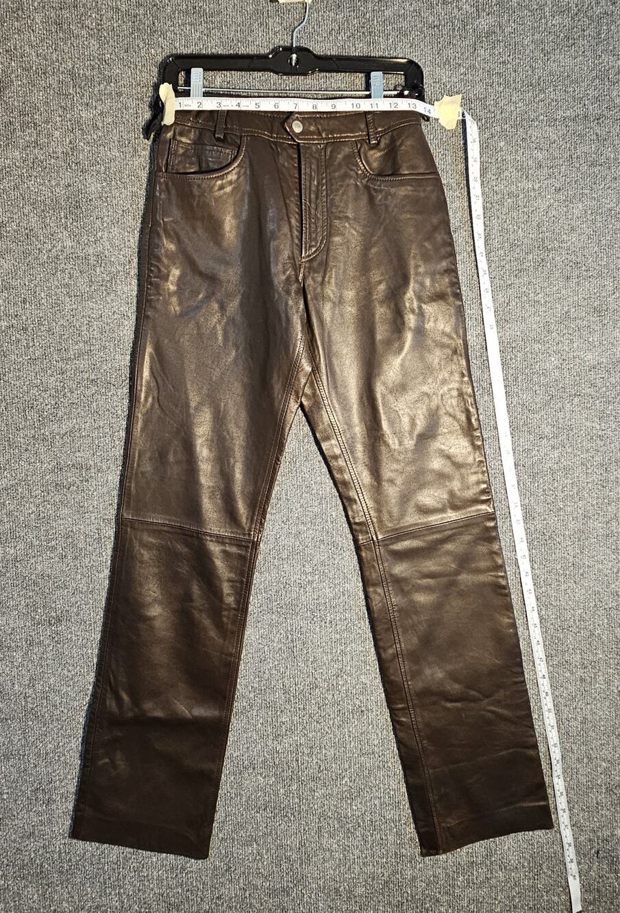 Andrew MARC New York Leather Brown Pants Size 2